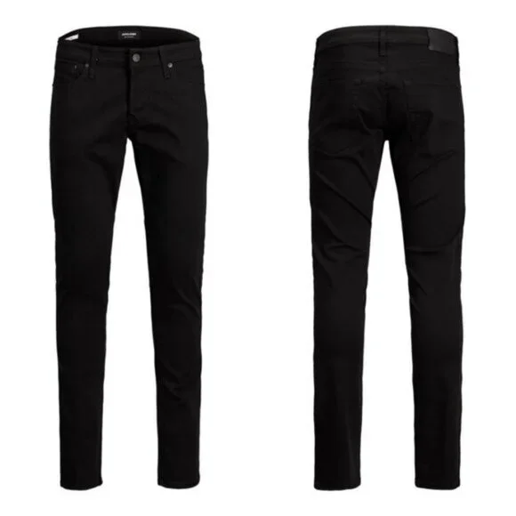 Jack & Jones Stretch Slim Glenn Fit Black Denim Jeans Mens Size 28 x 32 Pant NEW - Picture 3 of 15